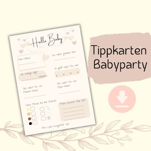 Tarjeta de relleno del juego de baby shower para imprimir: divertido juego de predicción para baby shower, revelación de género y más / El juego perfecto para baby shower