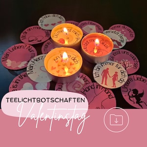 Messaggi tealight come regalo fai da te per San Valentino per donne e uomini/regali di anniversario/tatuaggi per candele da stampare