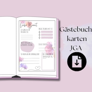 JGA Spiel Gästebuchkarte / Ausfüllkarte / Aktivität Brautparty / Junggesellinnenabschied Gästekarte geeignet für eine Zeitkapsel
