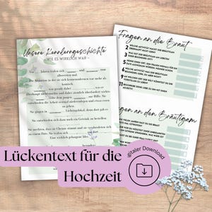 Racconto personalizzato da riempire – Divertente regalo di nozze – Storia d'amore individuale in formato PDF – Regalo per gli sposi