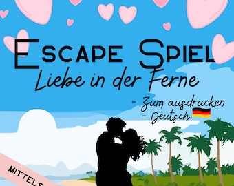 Escape game German to print yourself / Game for couples or for game night / Last-minute gift for Valentine's Day or anniversary
