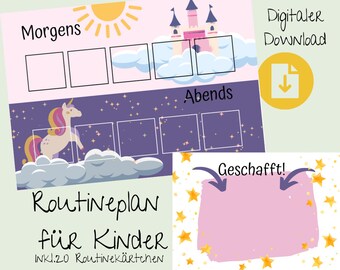 Morning routine and evening routine for children / Daily plan for children to print out / Children's routine plan for more daily structure