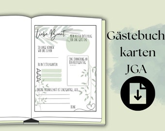 JGA game guest book card / fill-in card / activity bridal shower / hen party guest card, suitable for a time capsule