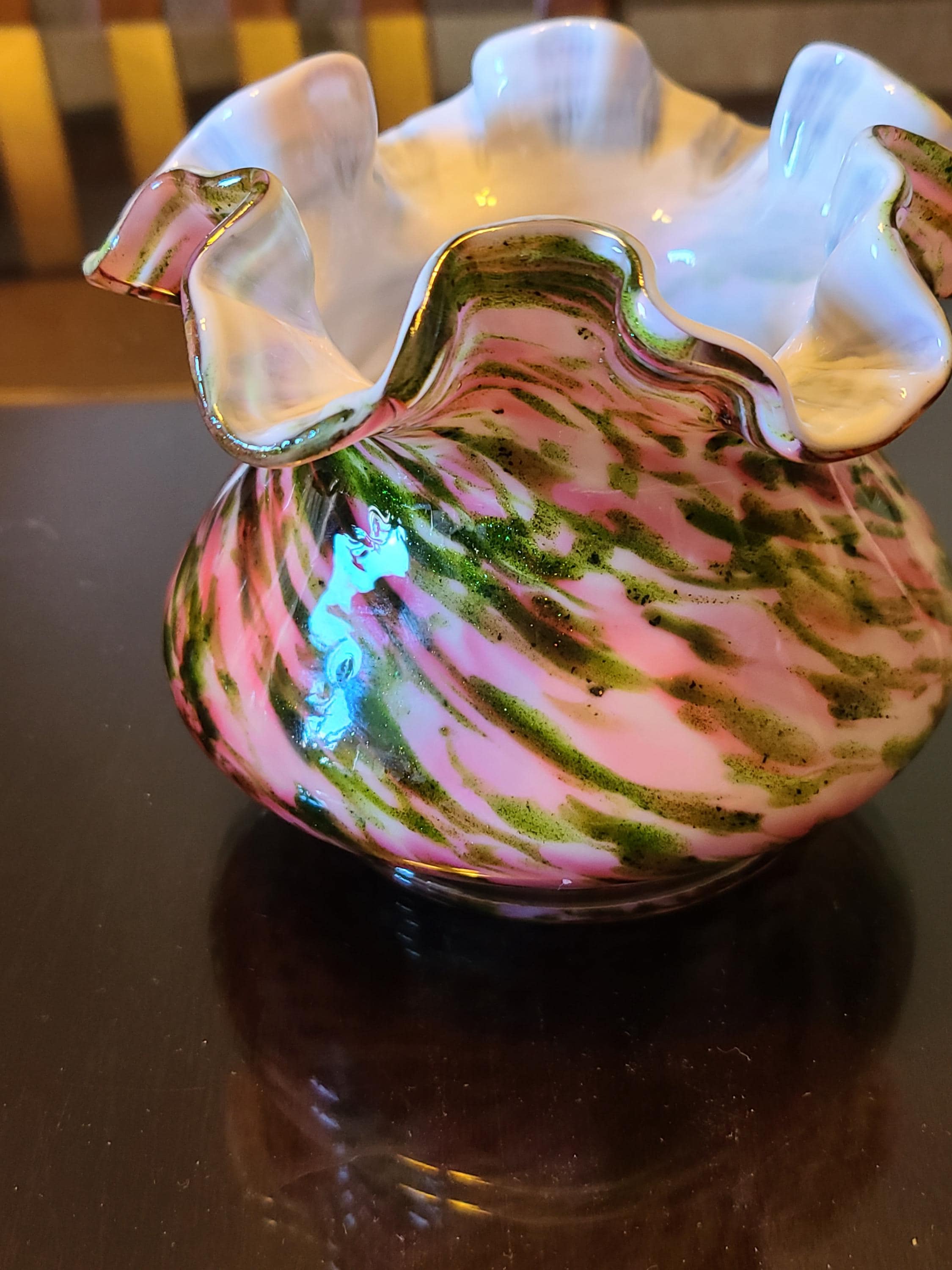 Fenton Vase Green Vintage - Etsy