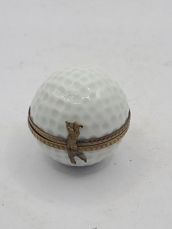 Trinket box golf ball. Limoge France Peint Main .… - image 1