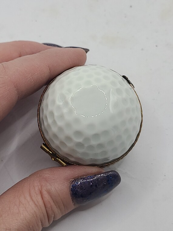 Trinket box golf ball. Limoge France Peint Main .… - image 4