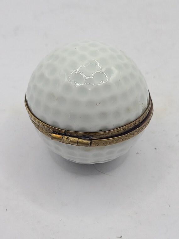 Trinket box golf ball. Limoge France Peint Main .… - image 2