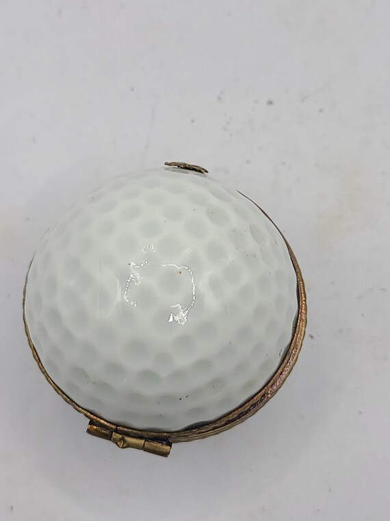 Trinket box golf ball. Limoge France Peint Main .… - image 3