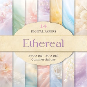 Papiers numériques Ethérés, Cartes Invitation Mariage ou Fiançailles, Album de Mariage, Ethereal Wedding, Utilisation commerciale, Sandreen