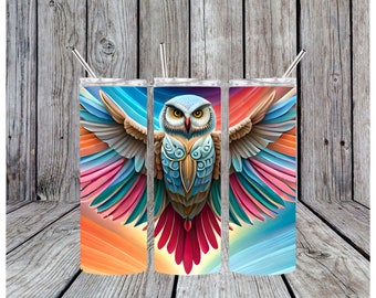 Owl 20 Oz Skinny Tumbler Sublimation Design PNG Instant DIGITAL ...