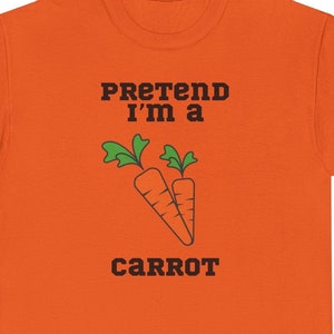 Funny Halloween Costume Unisex Heavy Cotton Tee, Pretend I'm a Carrot, Trick or Treat Shirt, Halloween Party Top, Veggie Lover Tee, Humorous