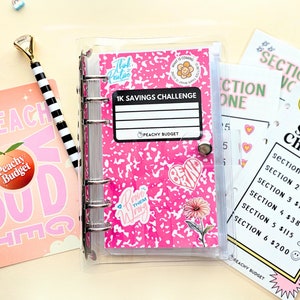 1k Savings Challenge Binder: A6 Budget Binder with Cash Envelopes