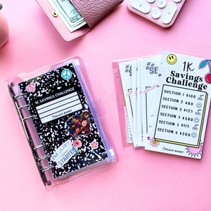 1k Savings Challenge Budget Binder: A6 Cash Envelope System
