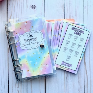 10k Savings Challenge Binder: A6 Budget Planner with Trackers