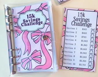 15k Savings Challenge Binder: A6 Budget Planner