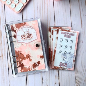 5K Savings Challenge Binder: Cow Print Budget Planner