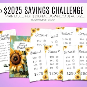 2025 Savings Challenge: Sunflower Theme (PDF Download)