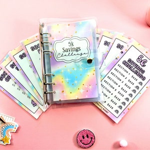 5k Savings Challenge Binder: Laminated Trackers & Budget Envelopes