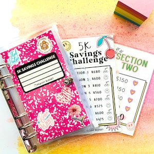 5k Savings Challenge Binder: Hot Pink Budget System