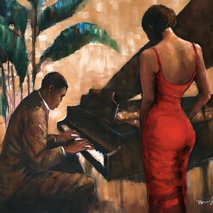 Enchanting Keys by Monica Stewart / Cool Jazz / African American Art / Black Art / Black Art Gallery / BlackArtbyPBI