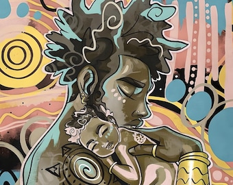 The Brightest by Justin Copeland / Black Family Art / African American Art / Black Art / Black Art Print / Unframed