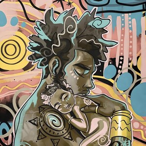 The Brightest by Justin Copeland / Black Family Art / African American Art / Black Art / Black Art Print / Unframed