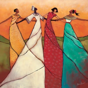 Unity - Black Wall Art by Monica Stewart /  African American Art / Black Art / BlackArtbyPBI / Positive Black Images