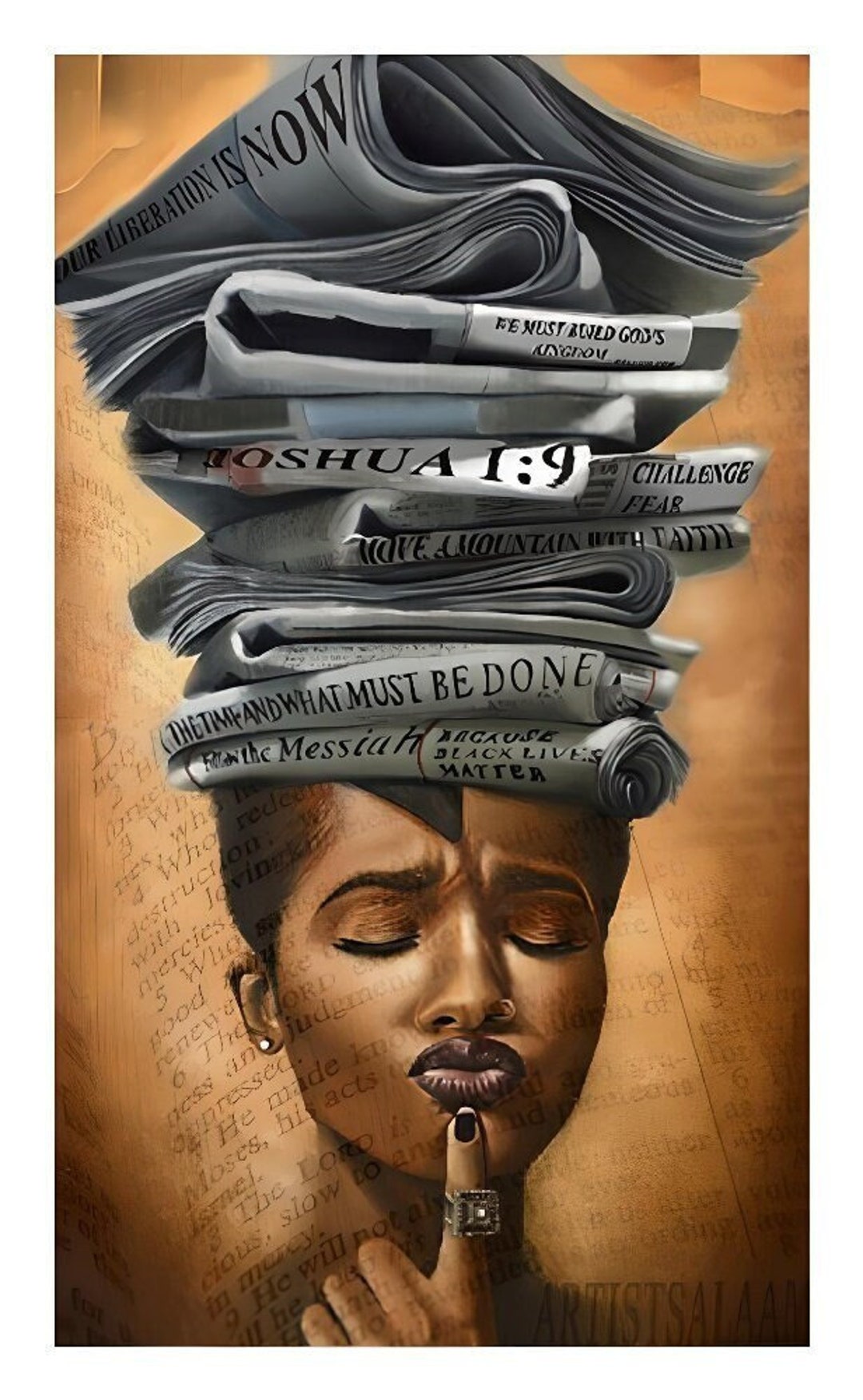 Liberated Thoughts Black Wall Art by Salaam Muhammad / African American