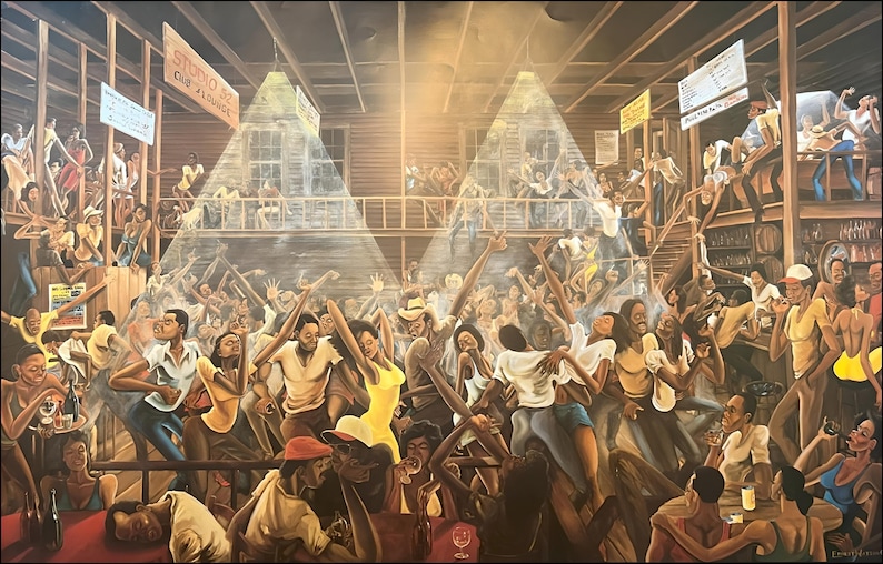 Night Life at the Studio by Ernest Watson / Jazz / Dancing / African American Art / Black Art / Black Art Gallery / BlackArtbyPBI