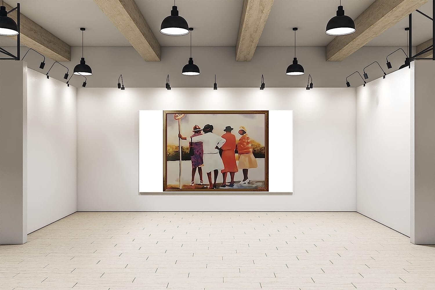 油彩『The Bus Stop』 Bus Stop- Black Wall Art by Arthello Beck Jr, Black Culture