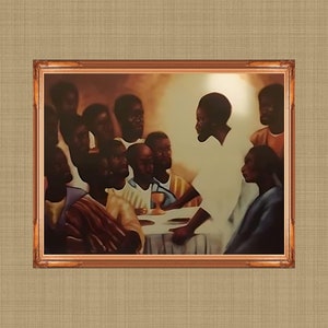 The Lord&#39;s Supper - Black Art by Arthello Beck Jr, Black Religious Art, African American Church Art, Black Jesus Art, Black Christian Art