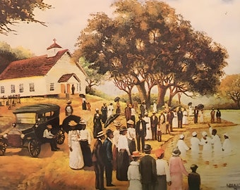 Gathering At The River / African American Art / Black Religious Art / Black Christian Art / Black Church / Positive Black Images Fine Art