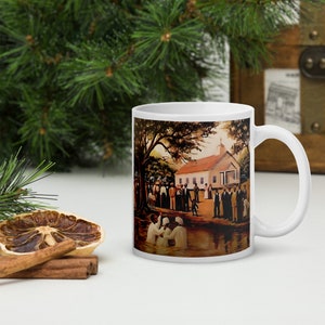 Old Fashioned Baptism Ceramic Mug / Coffee Cup / Black Art / African American Art / Religious Art / Black Church / Positive Black Images