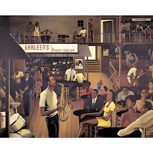 Jazz from the Cellar by Ernest Watson Art, Jazz Wall Art, Dancing Wall Art, African American Art, Black Art, Jazz Lover Gift, BlackartbyPBI