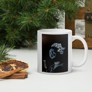 Billie&#39;s Blues/Grace Ceramic Mug / Coffee or Tea Cup / Black Art / African American Art / Jazz Art / Billie Holiday / Positive Black Images