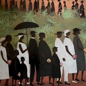 Funeral Procession (w/white Border) by Ellis Wilson Art, African American Art, Black Art Print, Black Art, African Painting Art
