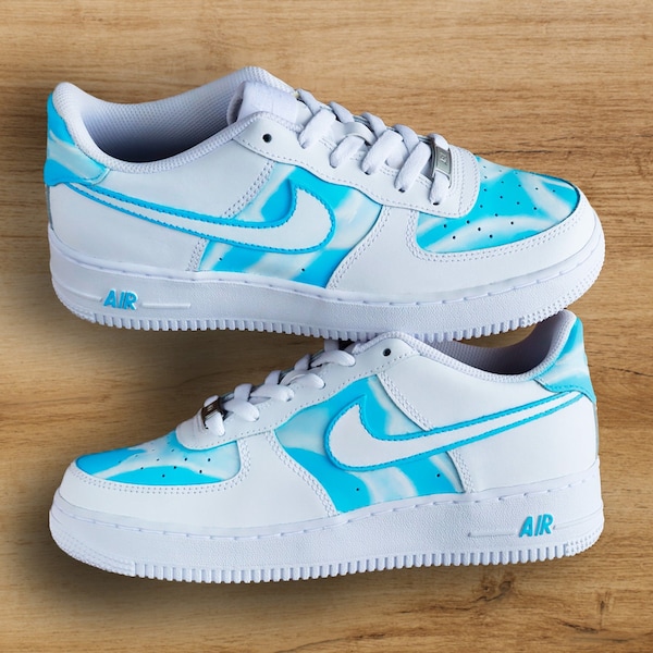 Nike Air Force 1 'Vivid Sky Blue' Custom Sneakers, baby blue color, unisex birthday gift, summer vibes