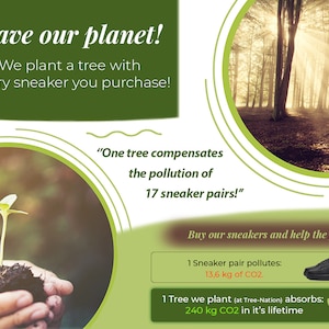 Save the planet buy our custom sneakers