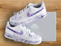 Custom Air Force 1 'Purple/Lila Splatters' violet sneakers, Women product logo