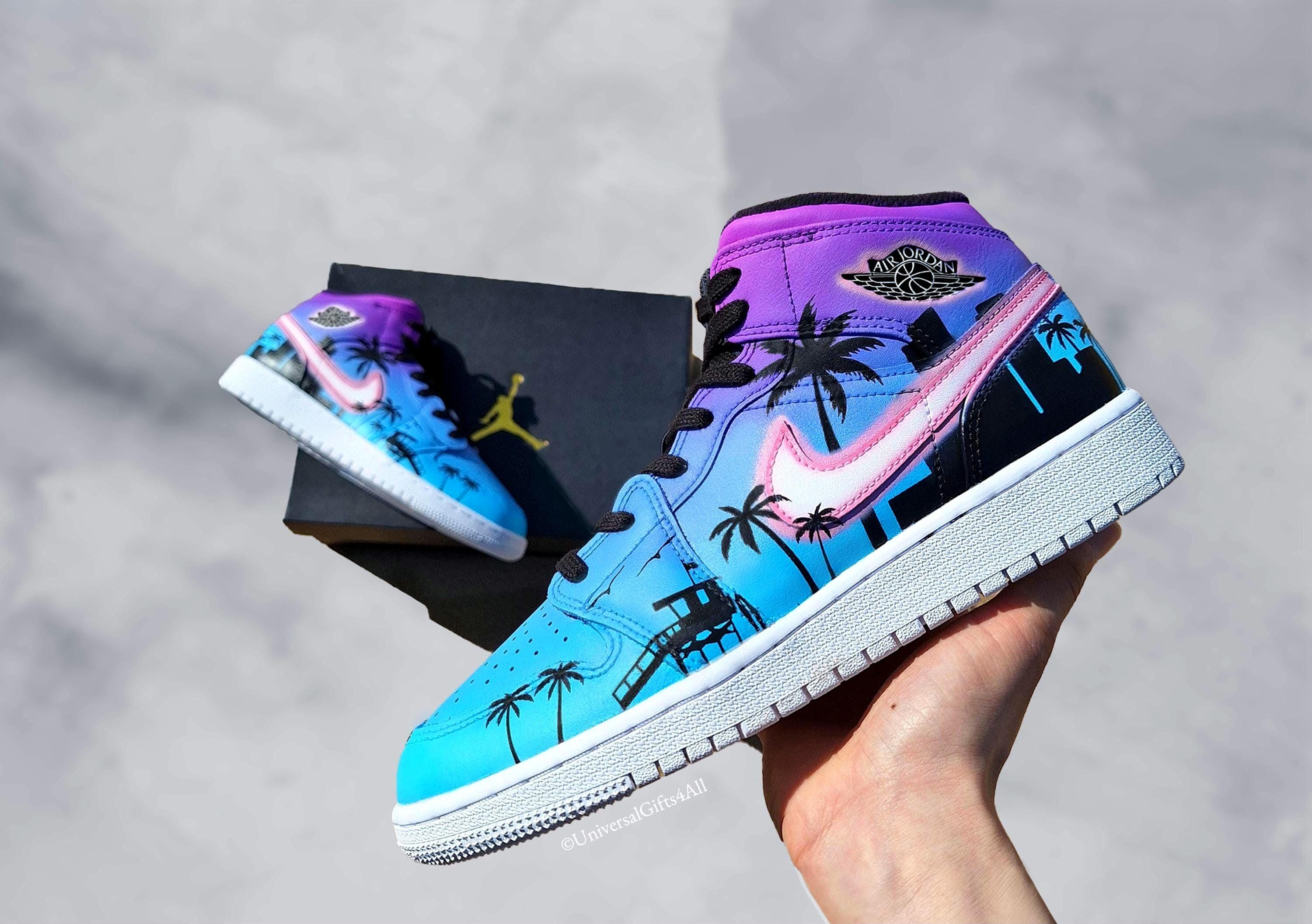 Custom Nike Jordan 1 Mid - Etsy Custom Nike Jordan 1 Mid - Etsy