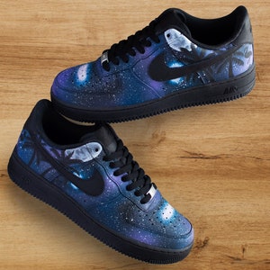 Nike Custom Air Force 1 'Stunning Galaxy Night Sky' sneakers, Flamingo & Palmtrees, forest unisex birthday gift