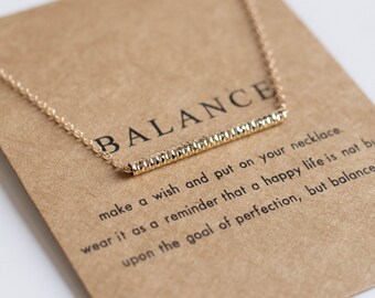 Balanced Life Greeting Card chaîne en or faite à la main, cadeau ultime (d’anniversaire) pour les femmes,