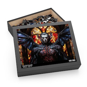 Mosaic Vampire Jigsaw Puzzle | Birthday Gift | 500 Piece Puzzle | Unique Gothic Puzzle | Fantasy Puzzle | Horror Lovers Gift | Dracula Art