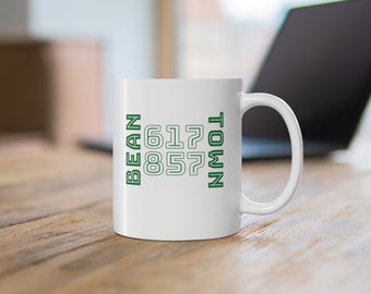 Boston Area Codes Coffee Mug, Beantown coffee mug, Boston Celtics Coffee Mug, Area Code Coffee