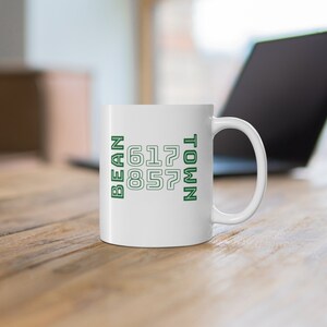 Boston Area Codes Coffee Mug, Beantown coffee mug, Boston Celtics Coffee Mug, Area Code Coffee