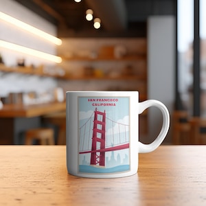 San Francisco Golden Gate Bridge Coffee Mug, SF Cup, Bay Area, City by the Bay, 11 oz., Tea, Travel Gift, Souvenir