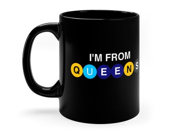 Queens NYC (Tunnelbanelinjetypsnitt) Kaffemugg, NYC, Bronx, New York, 30 cl kaffemugg