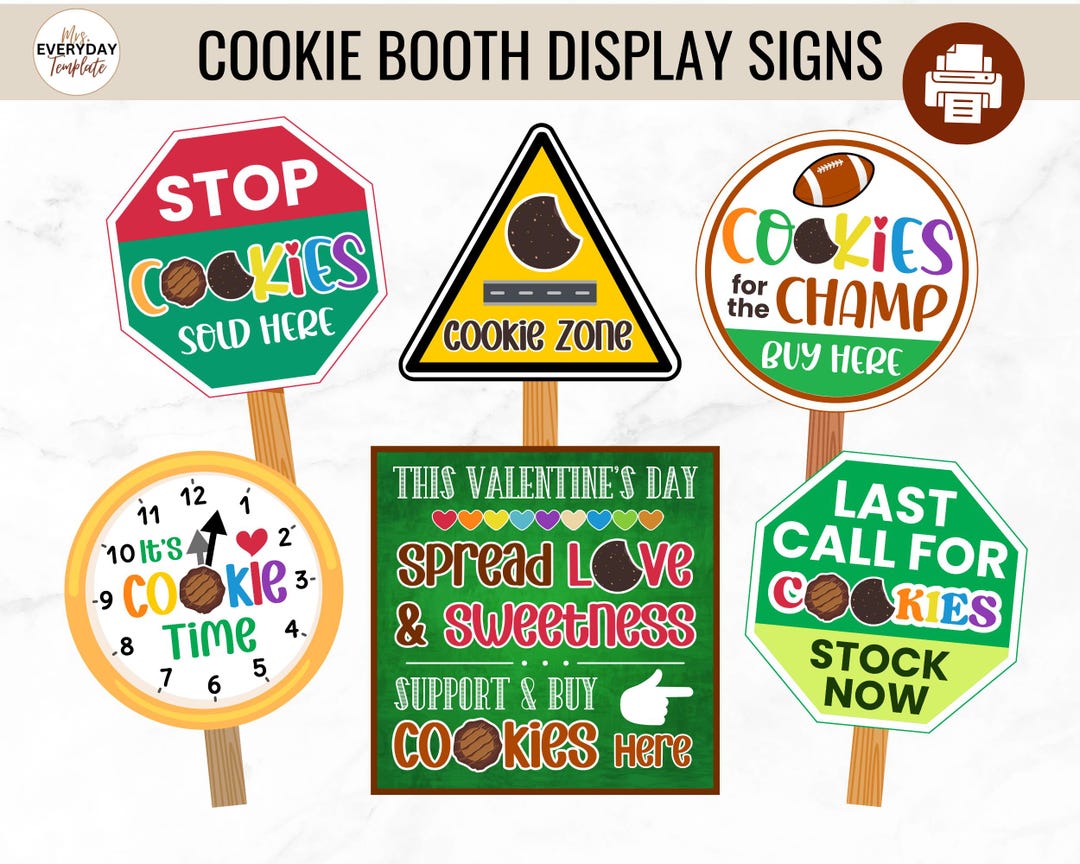 Scout Cookie Booth Display Signs Cookie Sale Poster ABC & LBB Cookie ...