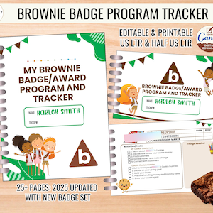 Personalize Brownie Scout Badge Tracker Editable Scout Badge Checklist Requirements Girl Scouting Journey Planner Troop Leader Welcome Gift