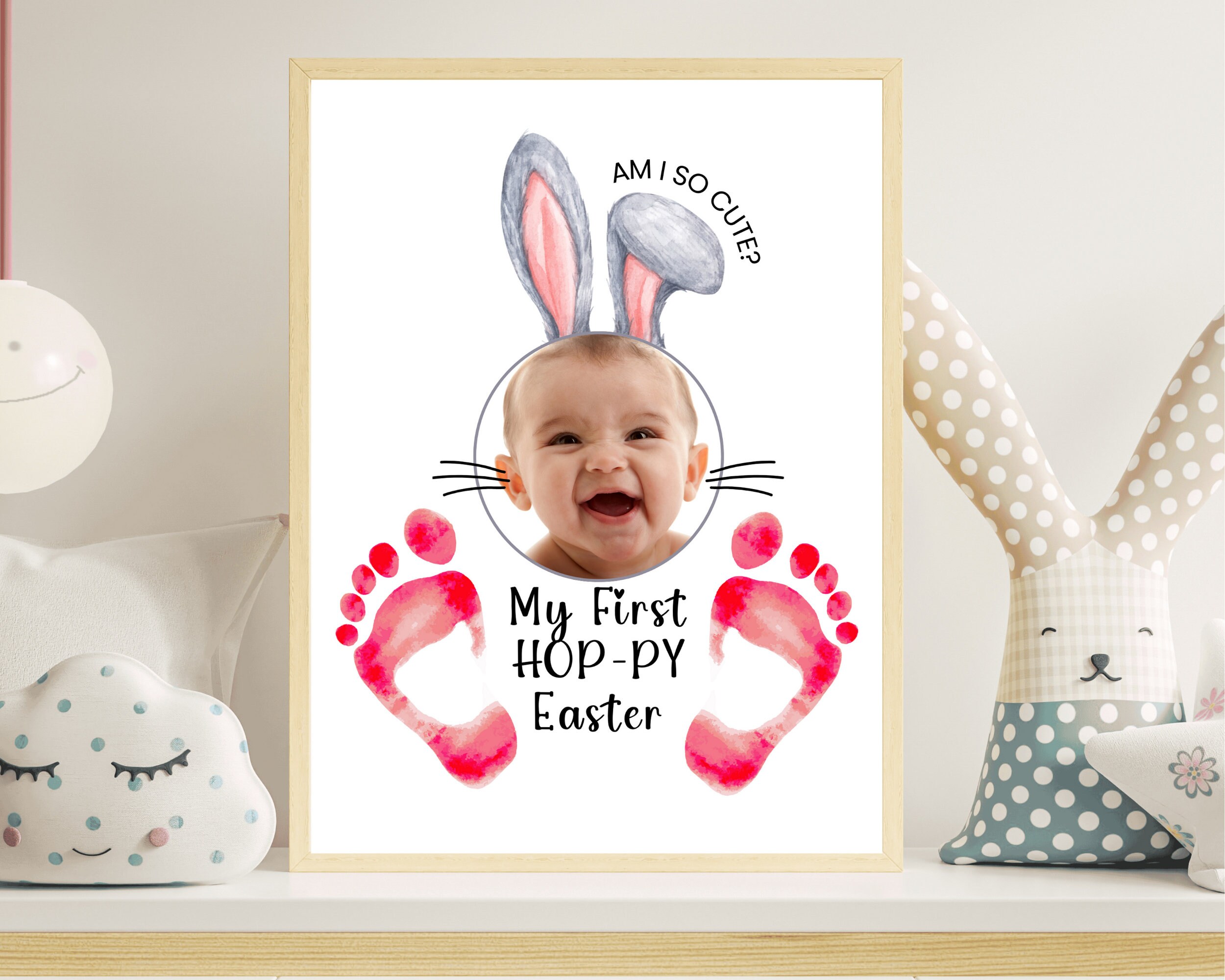 Easter Footprint Art, Bunny Footprint, Easter Handprint Craft Babies
